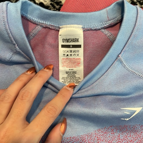 GYMSHARK ADAPT OMBRE SEAMLESS ROSE PINK/ LIGHT BLUE THREE PIECE WORKOUT SET XS/S - Picture 7 of 10